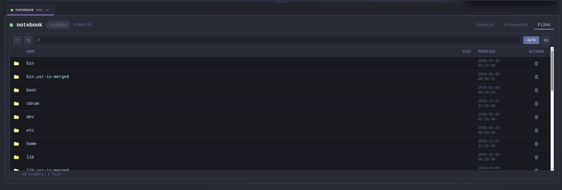 Navegação de arquivos